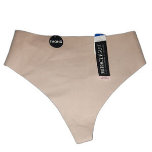 Miraclesuit Tan High-Waisted Seamless Thongs Bottoms Size XL